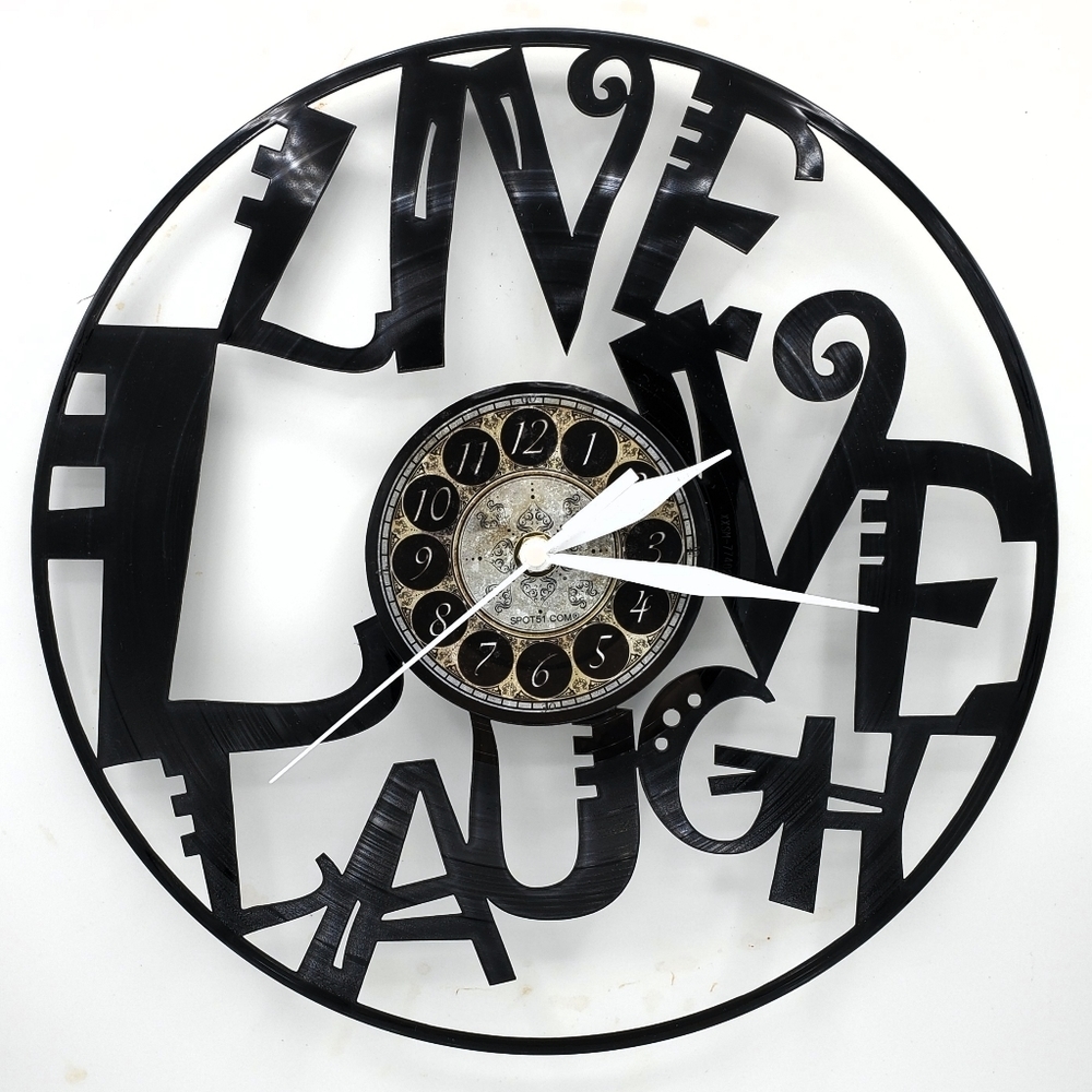 LIVE LOVE LAUGH vinyl record clock